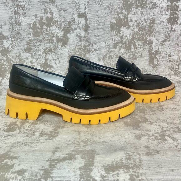 Oncept Seoul Platform Loafer in Black/Citrus Orange - Picture 2 of 10